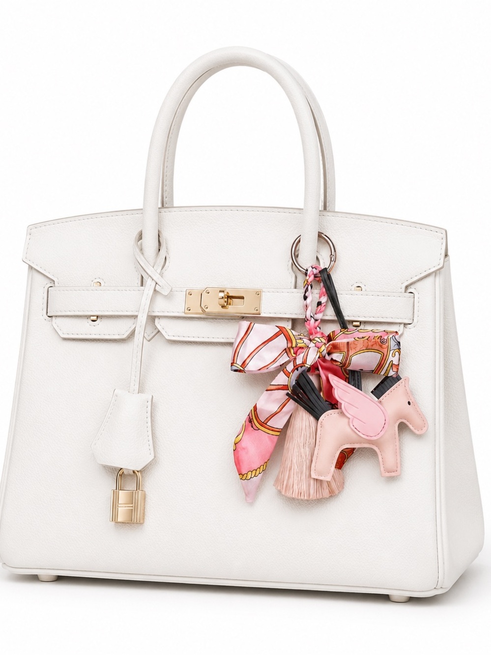 Pegasus Bag Charm Keychain/Bag Charm Silky Scarf & Tassel
